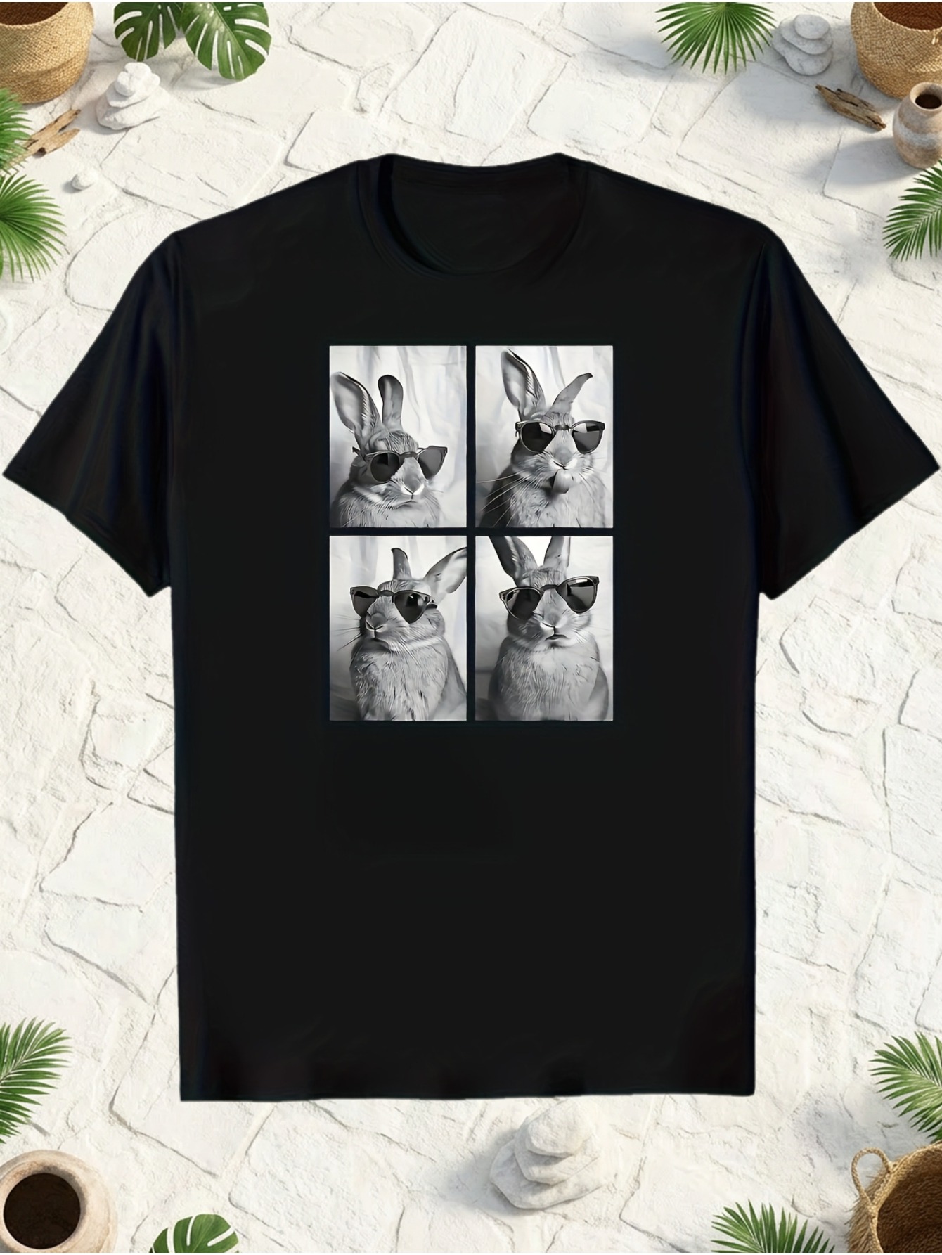 Men'S Fashion Easter - 1-teiliges modisches T-Shirt mit lustigem Hasenmotiv