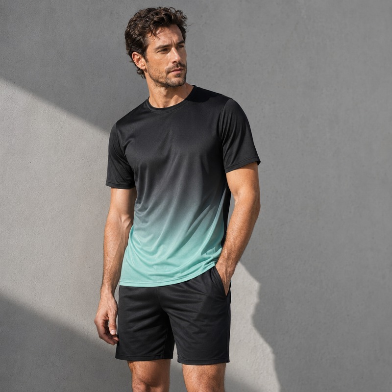 Men'S Fashion 2025 - Herren Schnelltrocknende Sportbekleidung Set 2-teilig Farbverlauf