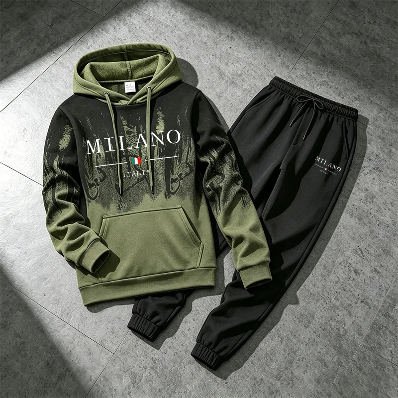 Men'S Fashion Hoodie - Italienische Mode Sportbekleidung 2-teiliges Set Herren