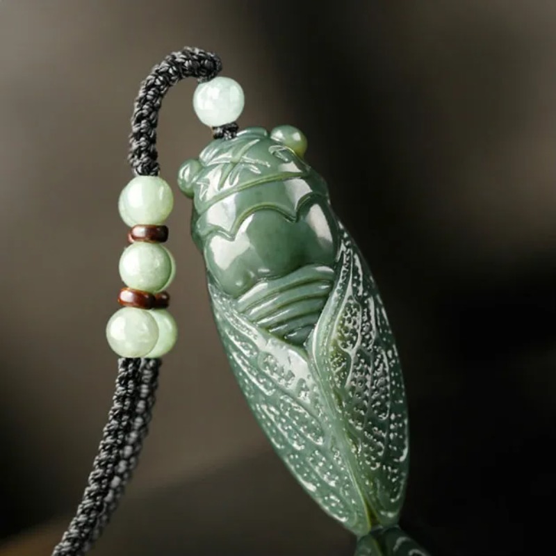 Men'S Fashion Necklaces - Natürliche Hetian Jade Zikade Anhänger Perlen