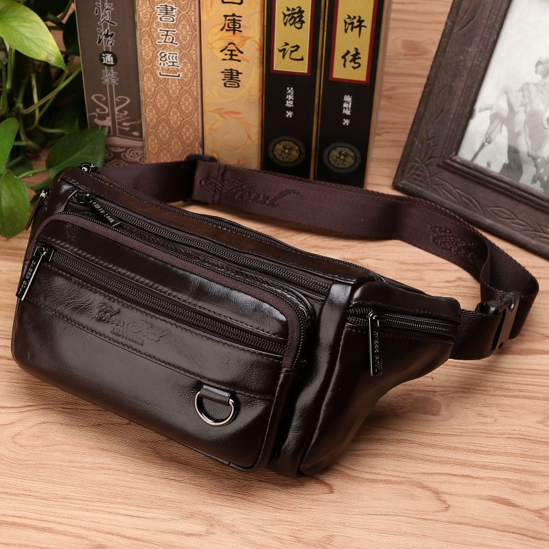Leather Belt Braided - Männer Taille Fanny Taschen Sling Brust
