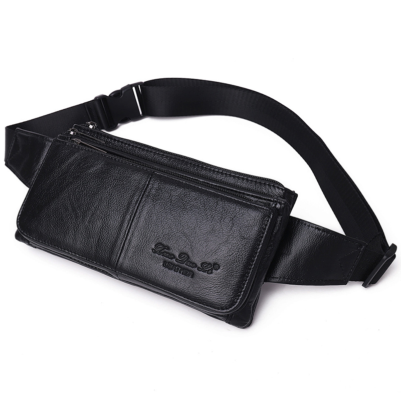 Leather Belt Braided - Herren Hüfttasche Gürteltasche Echtleder Reise-Mode Echtes