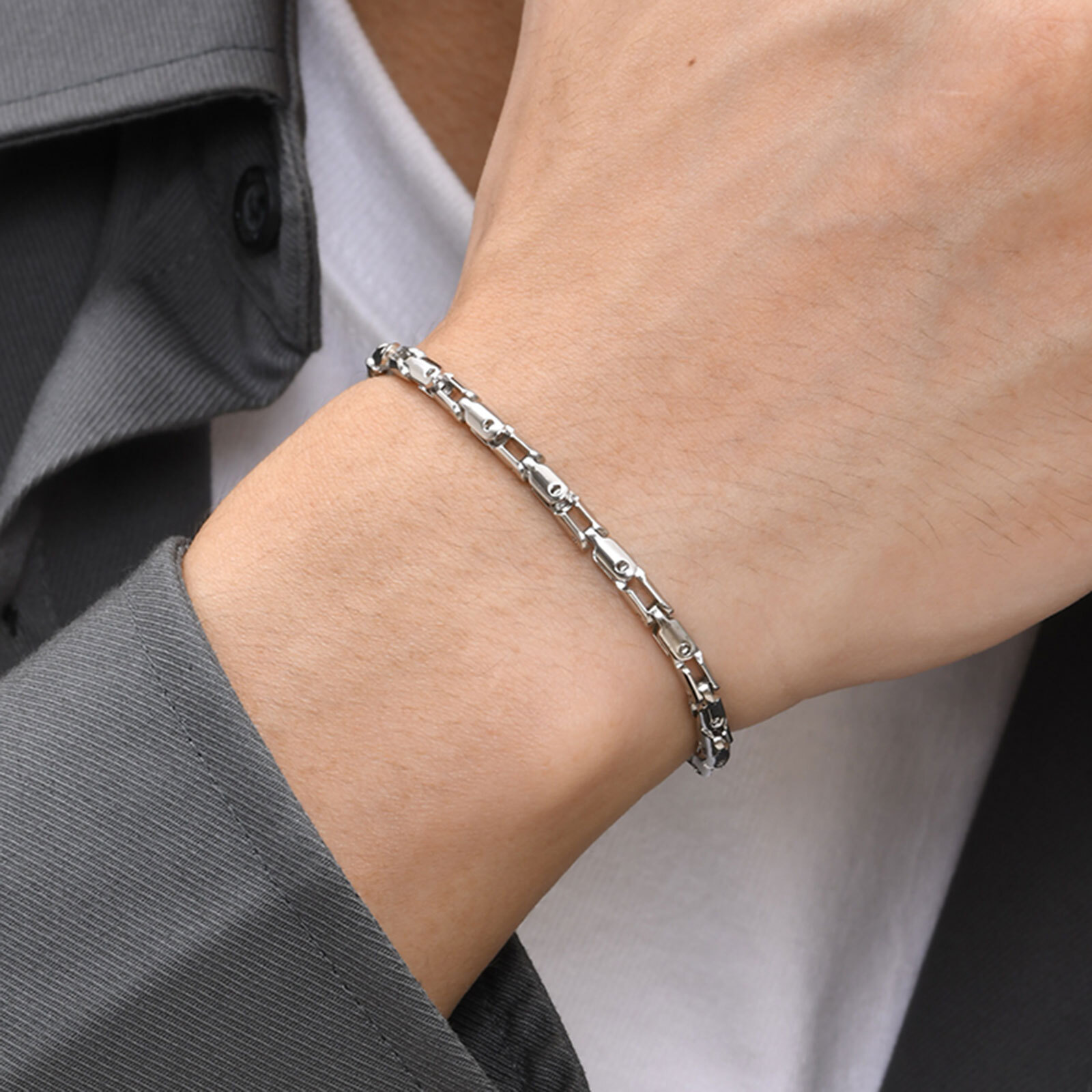 1950S Fashion Men'S - Dünne Edelstahl ketten armbänder für Männer