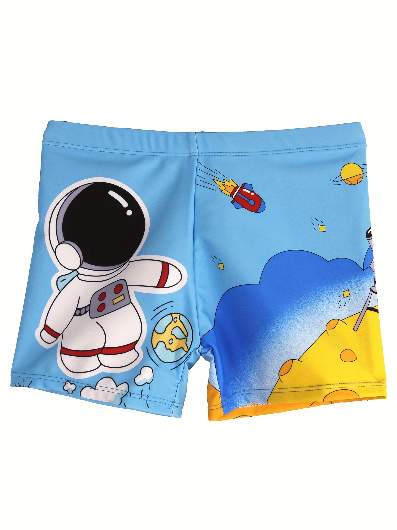 Swim Trunk Shorts - Schnell trocknende Badehose mit Cartoon-Astronauten-Muster für