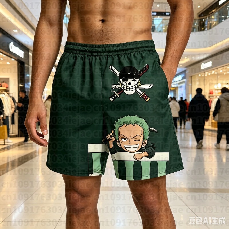 Swim Trunk Shorts - One Piece 3D-Druck Shorts Shanks Sanji