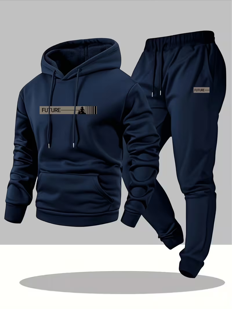 Men'S Fashion Hoodie - Herren Bestseller Trendiges Buchstaben-Print-Set Zweiteiliges Hoodie