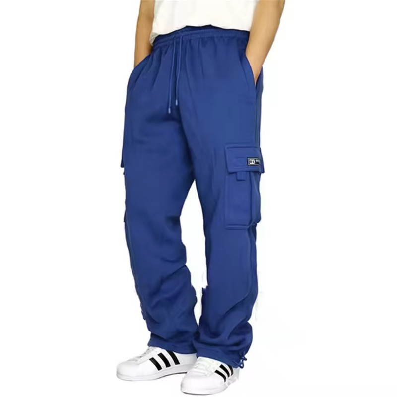 Men'S Fashion Xxl - Herbst-Winter-Mode Lässige Herren-Jogginghose Einfarbige Multi-Pocket-Hose mit