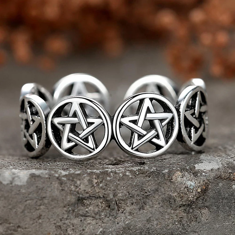 Men'S Fashion Easter - Vintage Stern Pentagramm Punk Chunky Einstellbare
