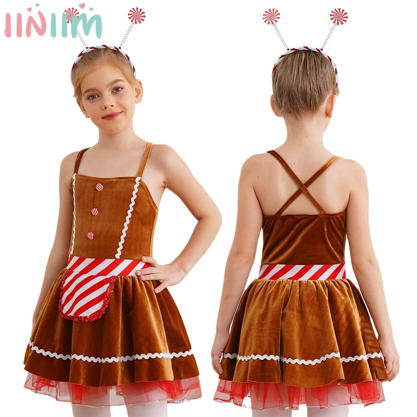 Men'S Fashion Xmas Party - Mädchen Weihnachten Lebkuchenmann Cosplay Kleid mit