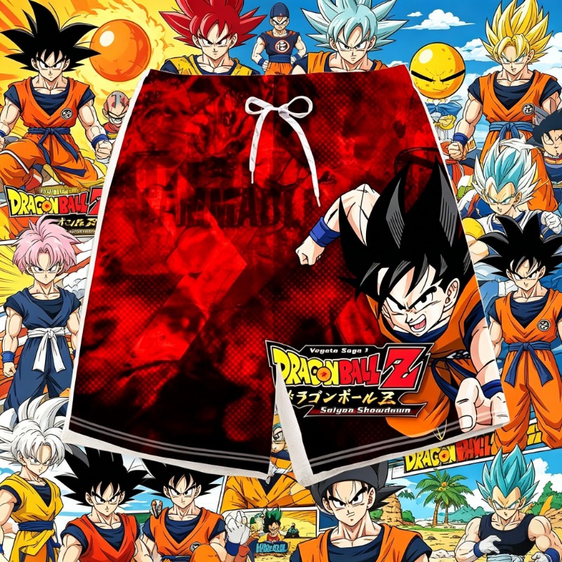 Swim Trunk Shorts - 2026 Trendige Dragon Ball Bedruckte Kindershorts,