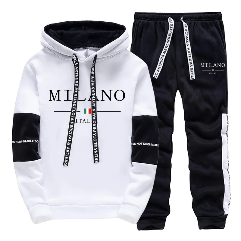 Men'S Fashion Hoodie - Herren-Set/Hoodie/Hose Italien Trendiger Hoodie Sportbekleidung Outfit