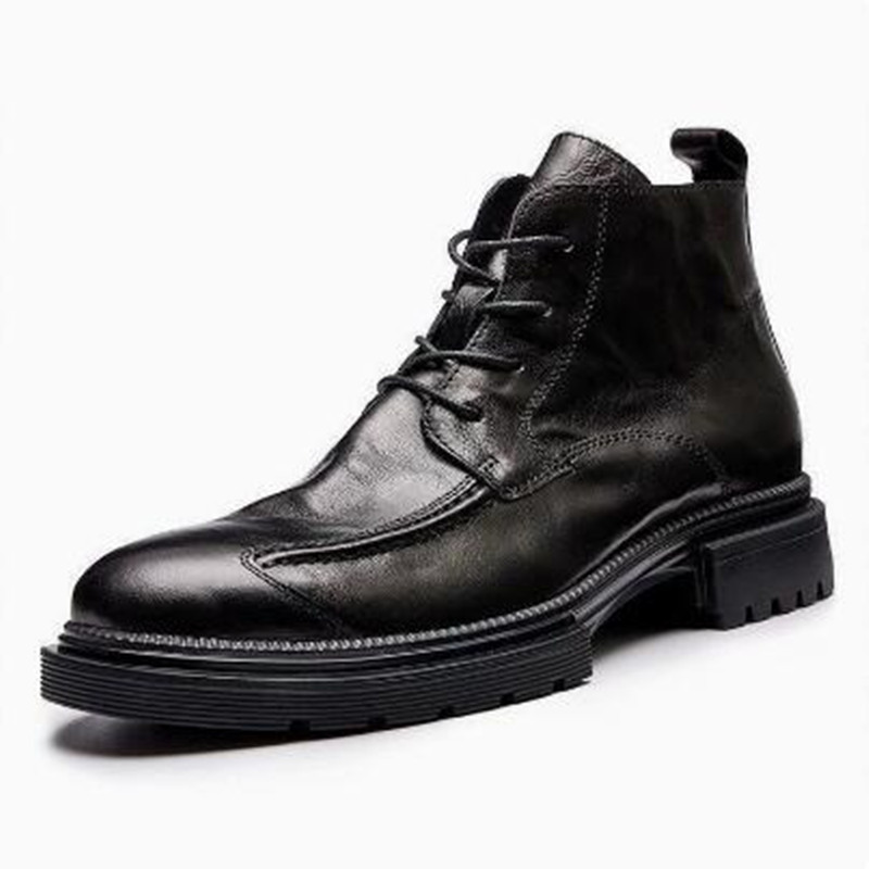 Mens Fashion Show - Modische Designer-Herrenschuhe Retro-Stiefel Leder-Knöchelstiefel Motorrad-Cowboystiefel Show-Bar