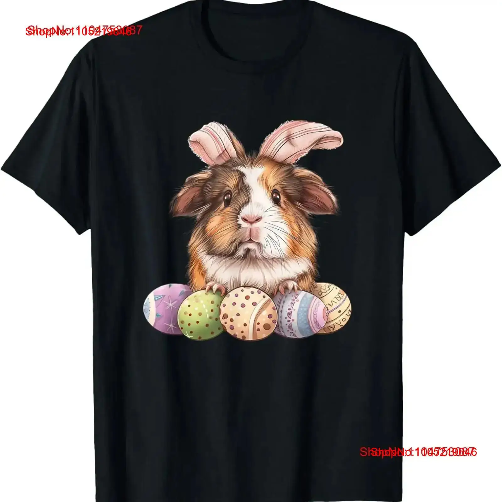 Men'S Fashion Easter - Süßes Meerschweinchen-Ostereier-Korb, Hasenohren-T-Shirt, Vintage, gewaschene Modedesigner-Kleidung,
