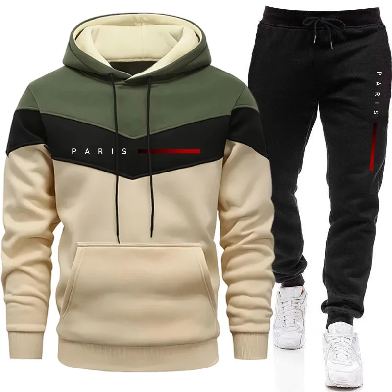Men'S Fashion Hoodie - Paris Fashion Herren-Hoodie-Set Täglicher Casual Sport