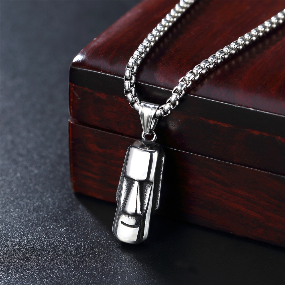 Men'S Fashion Easter - Edelstahl Titan Ostern Insel Moai Menschliches