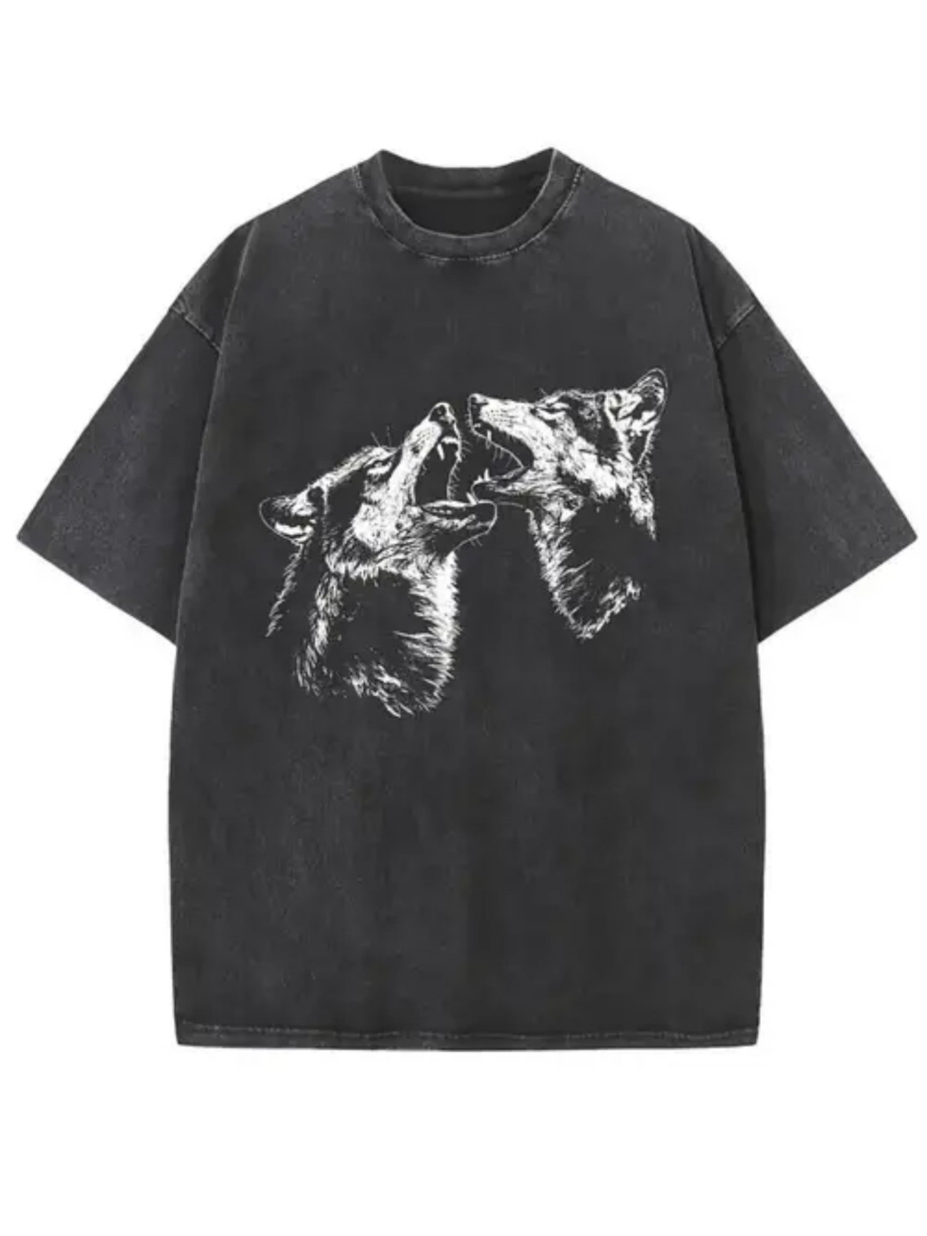 Men'S Fashion Easter - Waschbares, doppelseitiges T-Shirt mit Wolfskopf-Print, hochwertiges,
