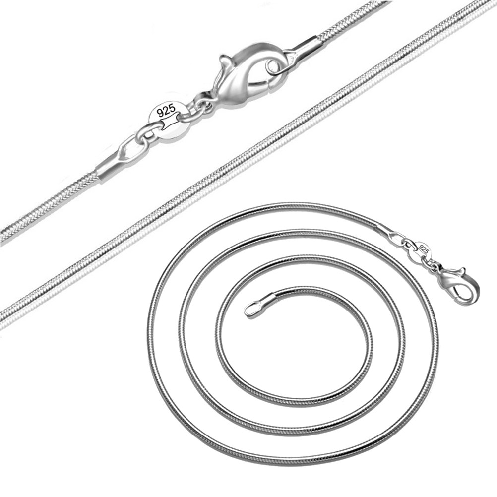 Men'S Fashion Necklaces - Schlangenkette, versilbert, 79 cm, langlebig, modisch,