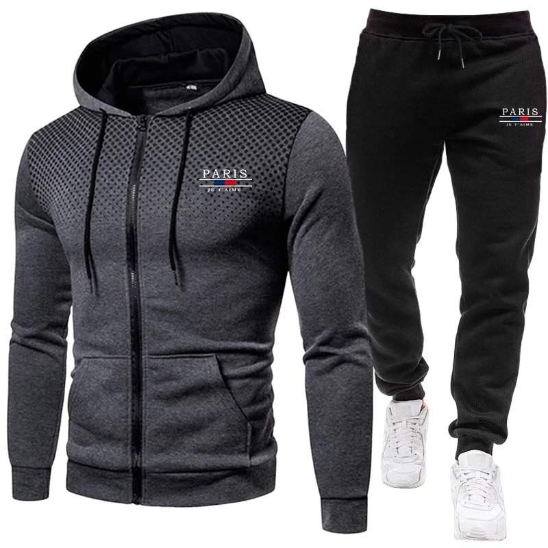 Men'S Fashion Hoodie - 2026 Trend Herren Sportanzug: Reißverschluss-Hoodie und