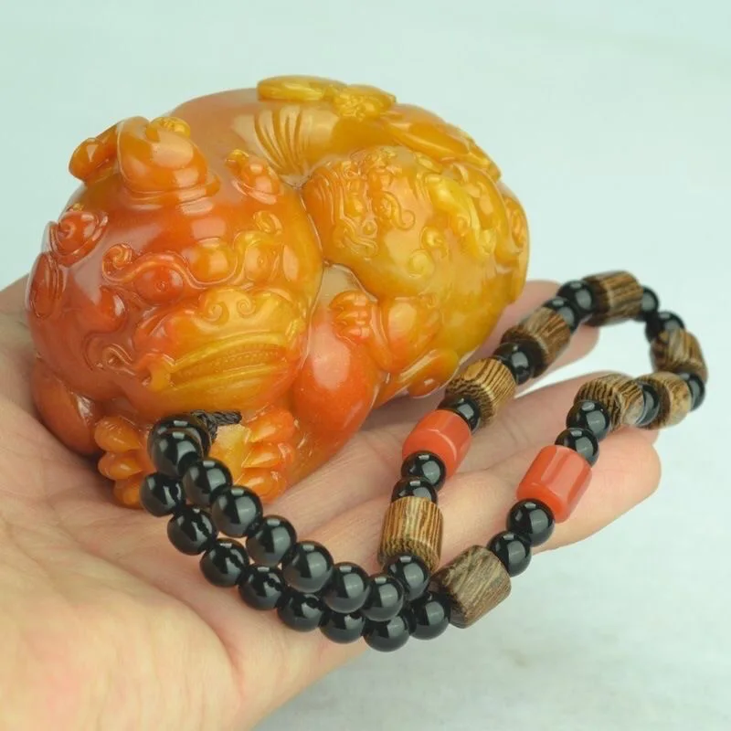Men'S Fashion Necklaces - Natürliche Huang Longyu Pixiu Anhänger Halskette