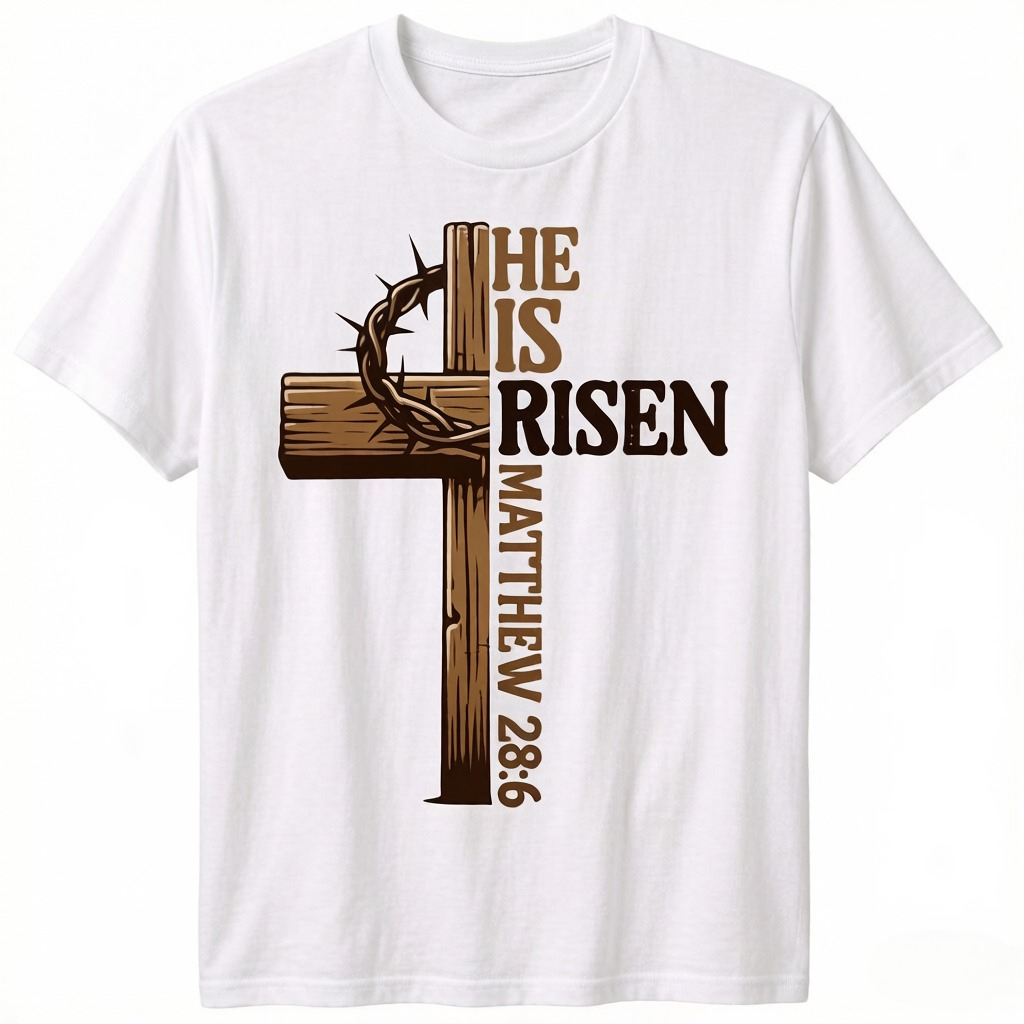 Men'S Fashion Easter - Osterkreuz Er ist auferstanden Jesus Christliches