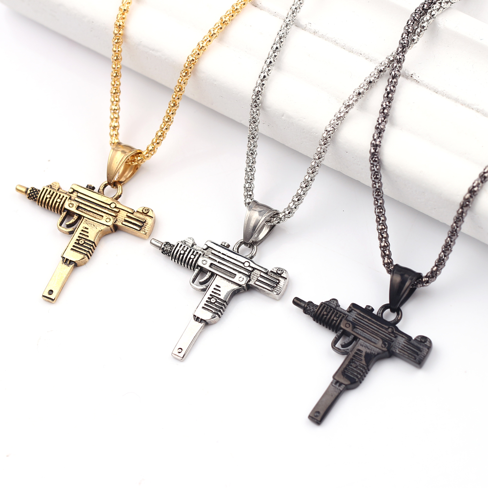 Punk Uzi Pistolen-Maschinengew – Men'S Fashion Necklaces Bewertung und Preis