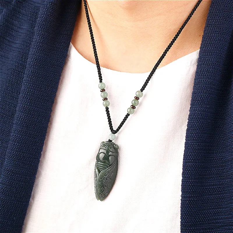 Natürliche Hetian Jade Zikade  – Men'S Fashion Necklaces Bewertung und Preis