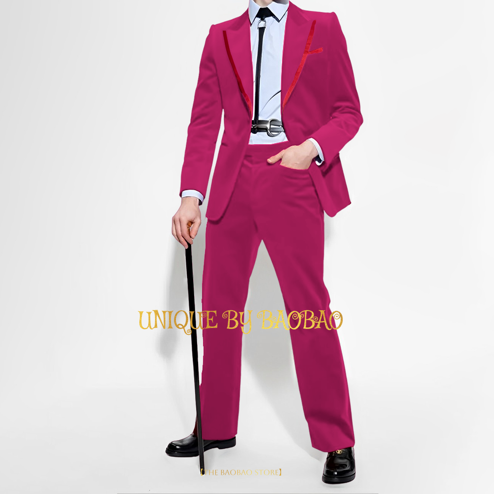 2-teiliger Herrenanzug aus rot – Men'S Fashion Xmas Party Bewertung und Preis