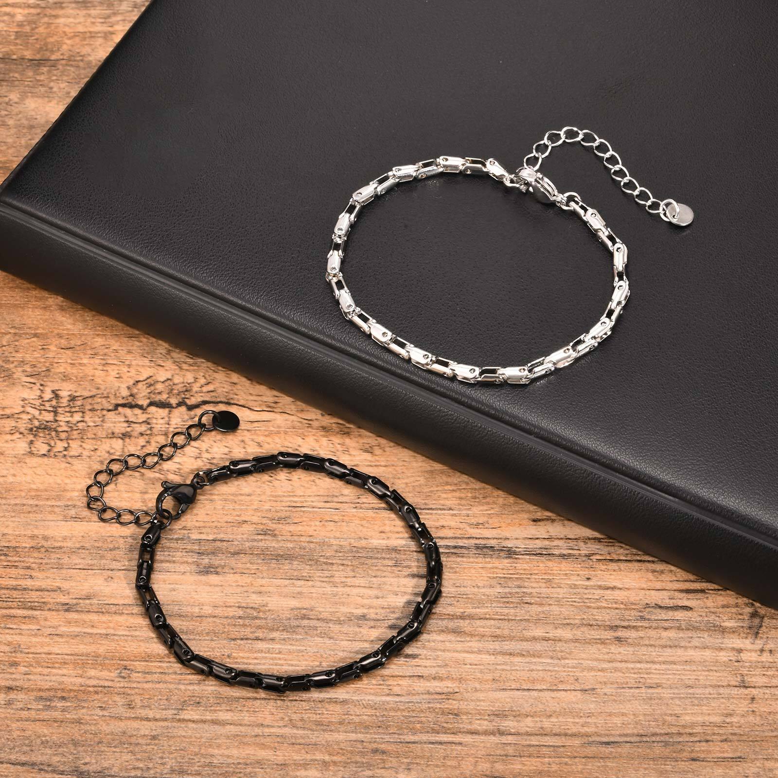 Dünne Edelstahl ketten armbänd – 1950S Fashion Men'S Bewertung und Preis