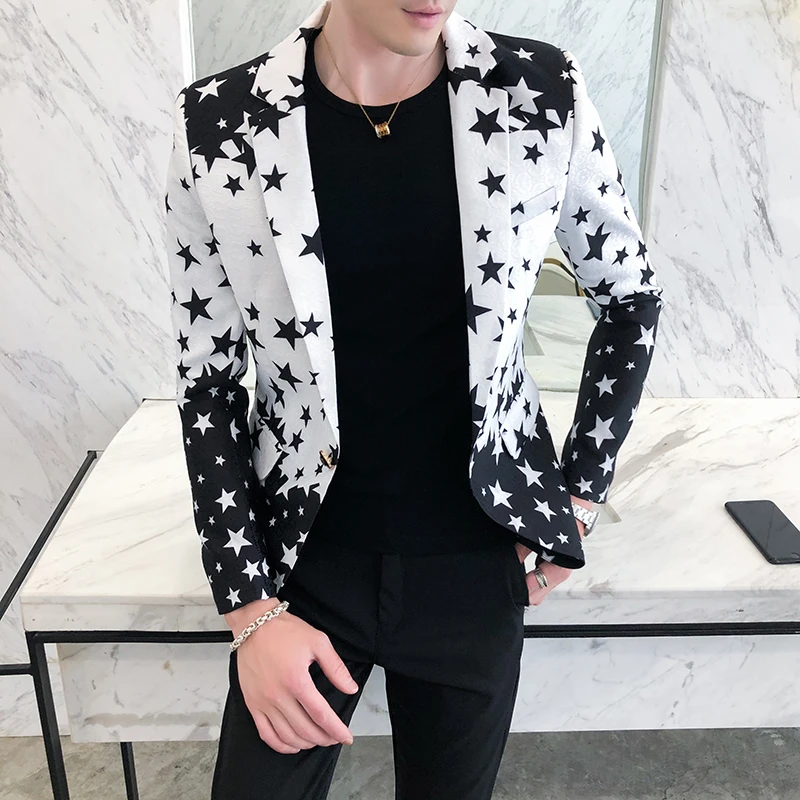 Sternenmuster Slim Fit Blazer  – Men'S Fashion Light Jacket Bewertung und Preis
