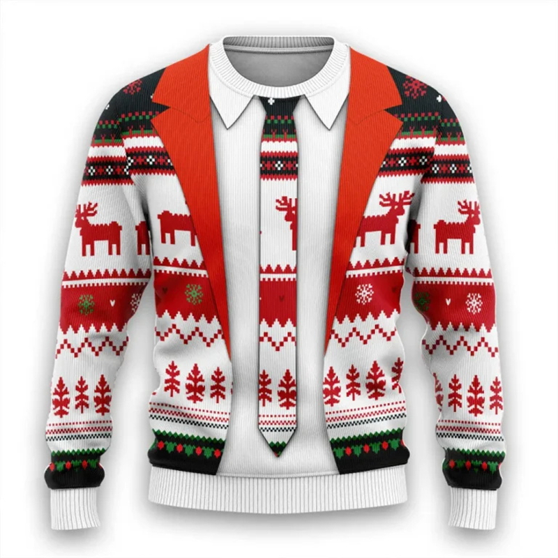 3d Print Fake Tie Suit Sweatsh – Men'S Fashion Xmas Party Bewertung und Preis