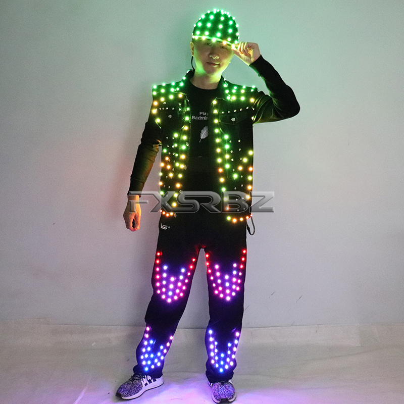 Vollfarbiges LED-Kostüm für He – Men'S Fashion Light Jacket Bewertung und Preis