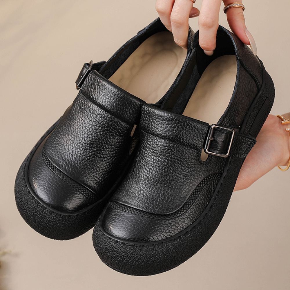 Lässige Einzelschuhe für Damen – Leather Belt Braided Bewertung und Preis