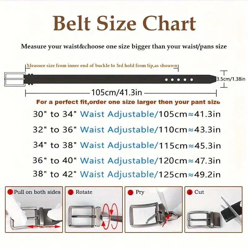 1pc Herren Business Echt leder – Leather Belt Braided Bewertung und Preis
