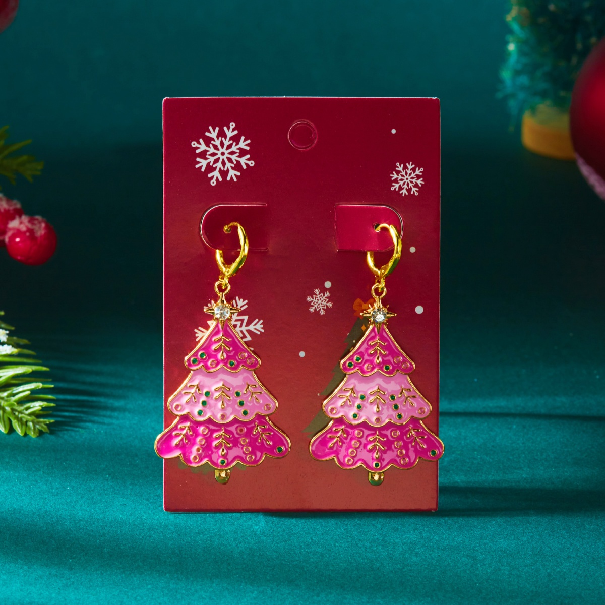 Weihnachten Ohrringe Rosa Emai – Men'S Fashion Xmas Party Bewertung und Preis