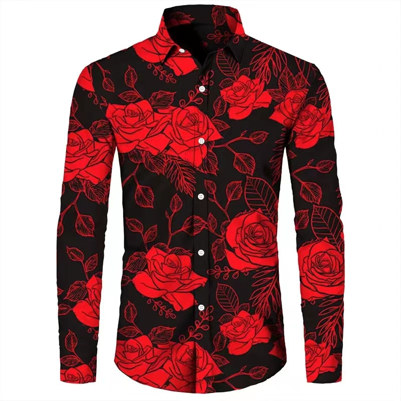 Modische Blumen 3D-Druck Herre – Men'S Fashion 2025 Bewertung und Preis